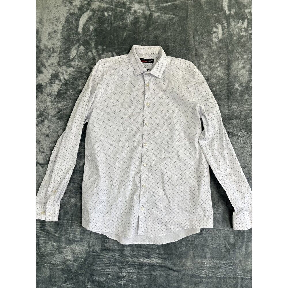 J.Ferrar Slim Fit Stretch Button-Up White Dress Shirt Long Sleeve Size L 16 16.5